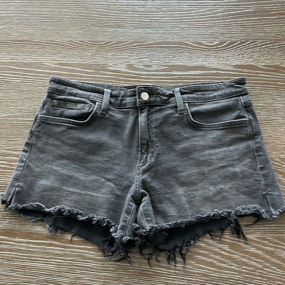 Black Denim Cut Off Shorts